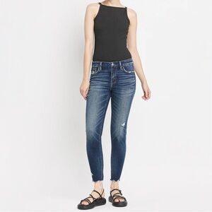 Flying Monkey 26 (2/3) Skinny Jeans Women’s Distressed Cropped Frayed Hems Y3806